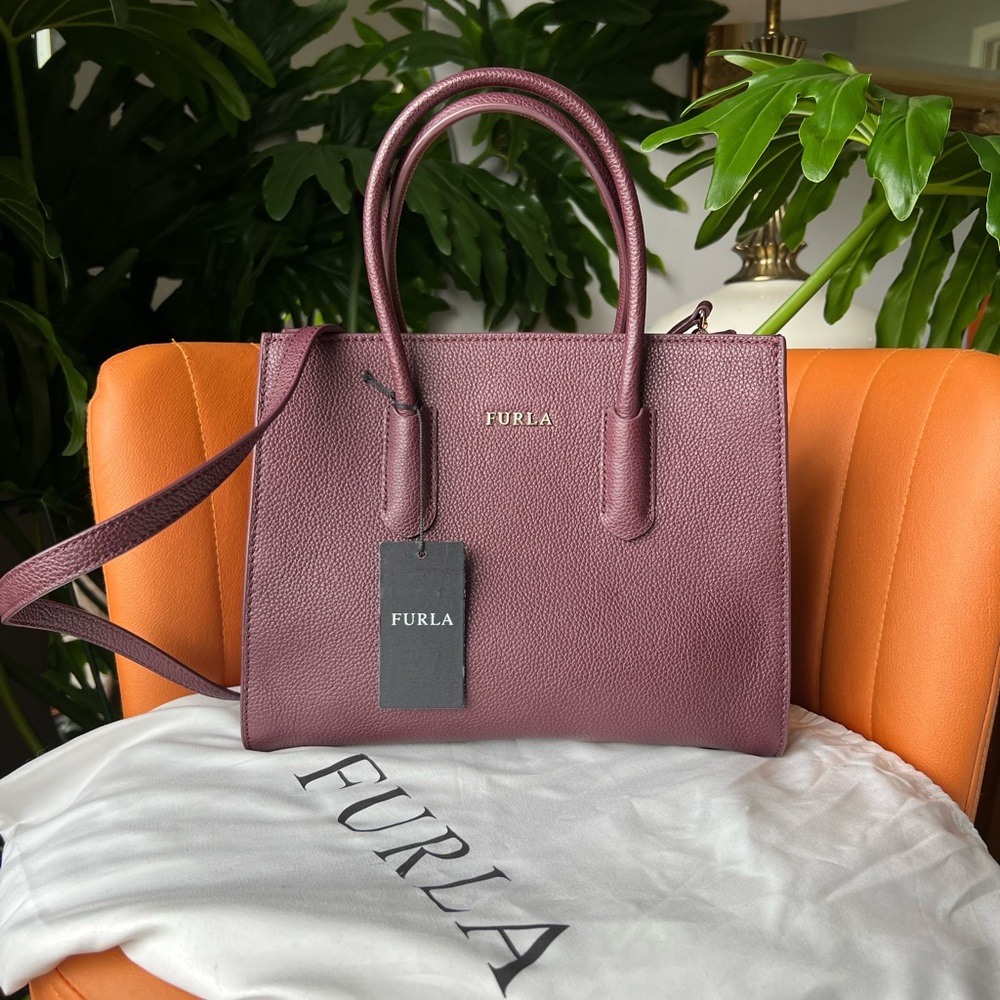 Furla Purple Satchel Structured Design